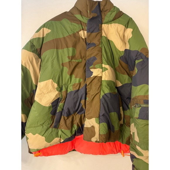NWT adidas IVY PARK Puffer Jacket Oversized Camo Print/Solar Orange Small - Picture 11 of 11
